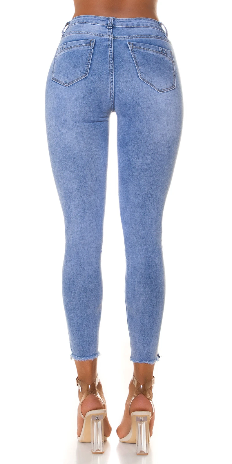 Used Look High Waist Skinny Jeans