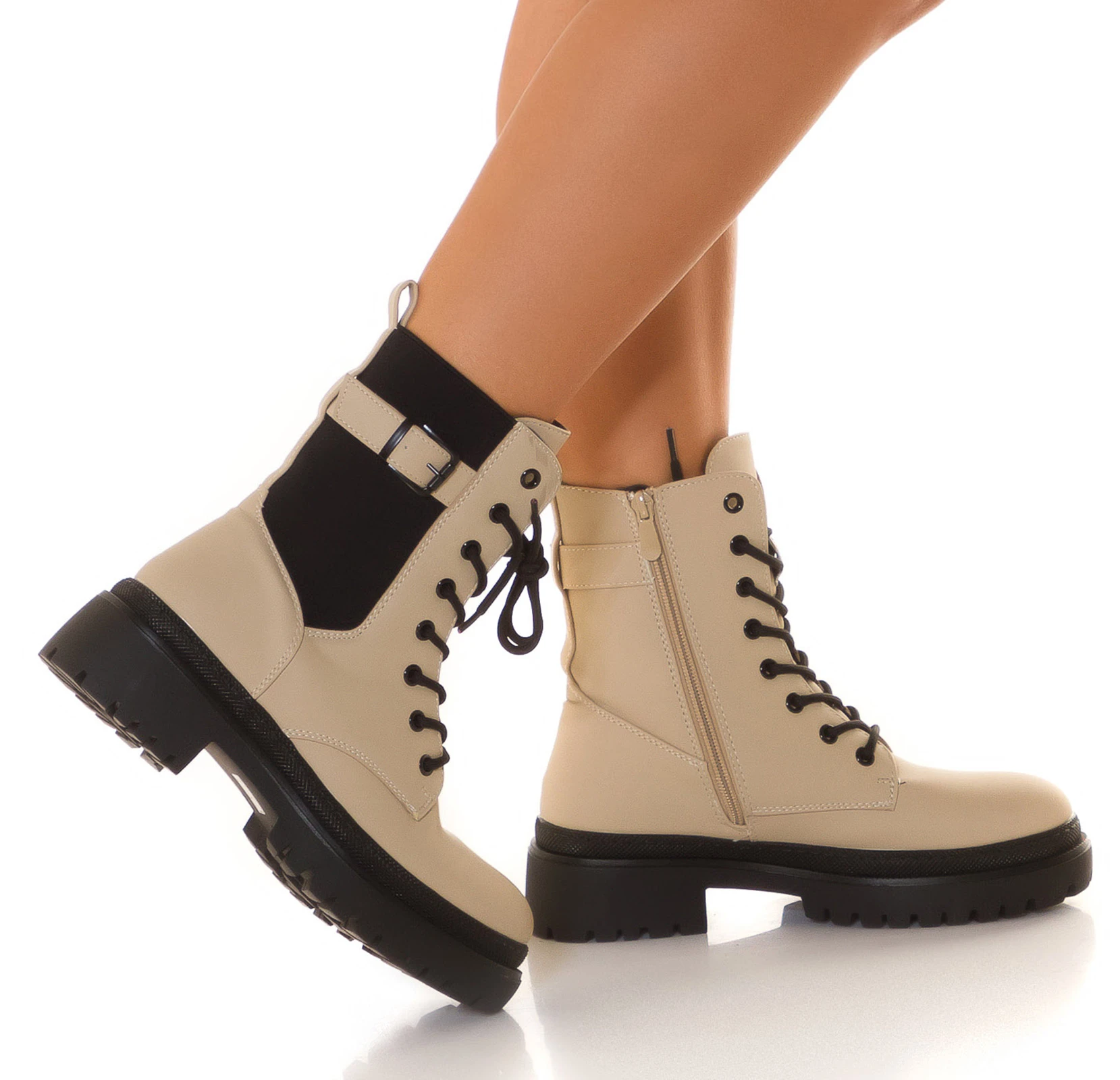 Casual Damen Winter Boots mit Deko Schnalle