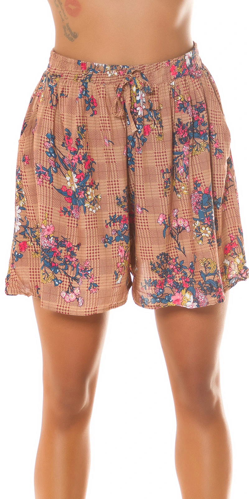 Sexy Highwaist Stoff Shorts zum Binden