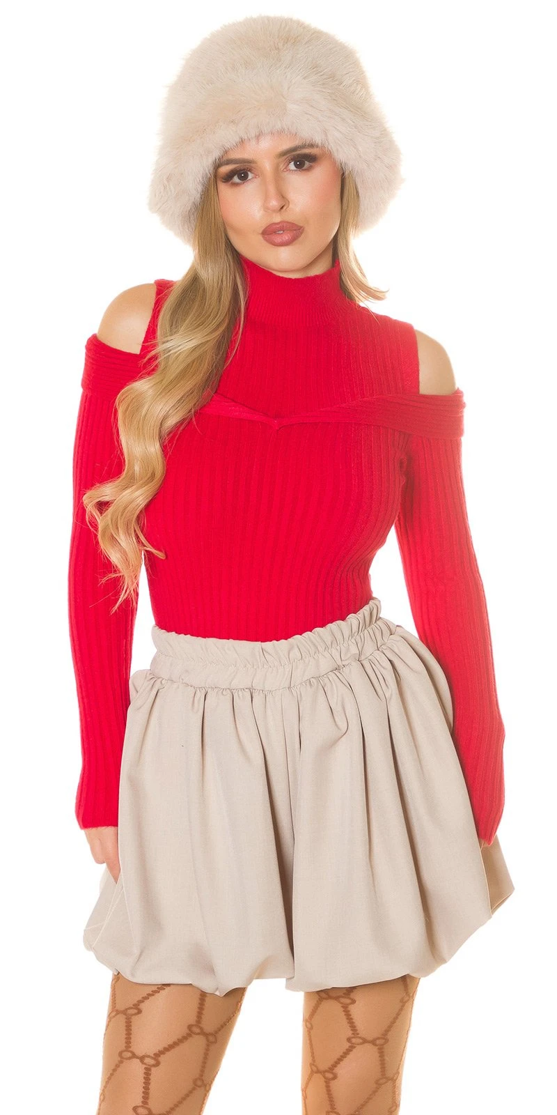 Turtle Neck Strickpullover mit Cut-Outs im Cold-Shoulder-Look, modisch, lässig und perfekt für entspannte Tage!