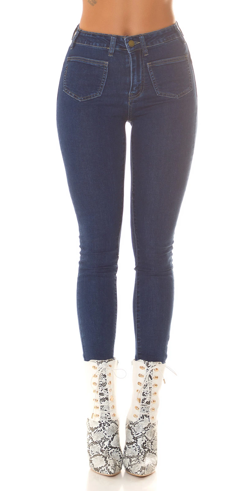 Push-up Highwaist Stretch Jeans Skinny Jeans Röhrenjeans mit Fashion Taschen