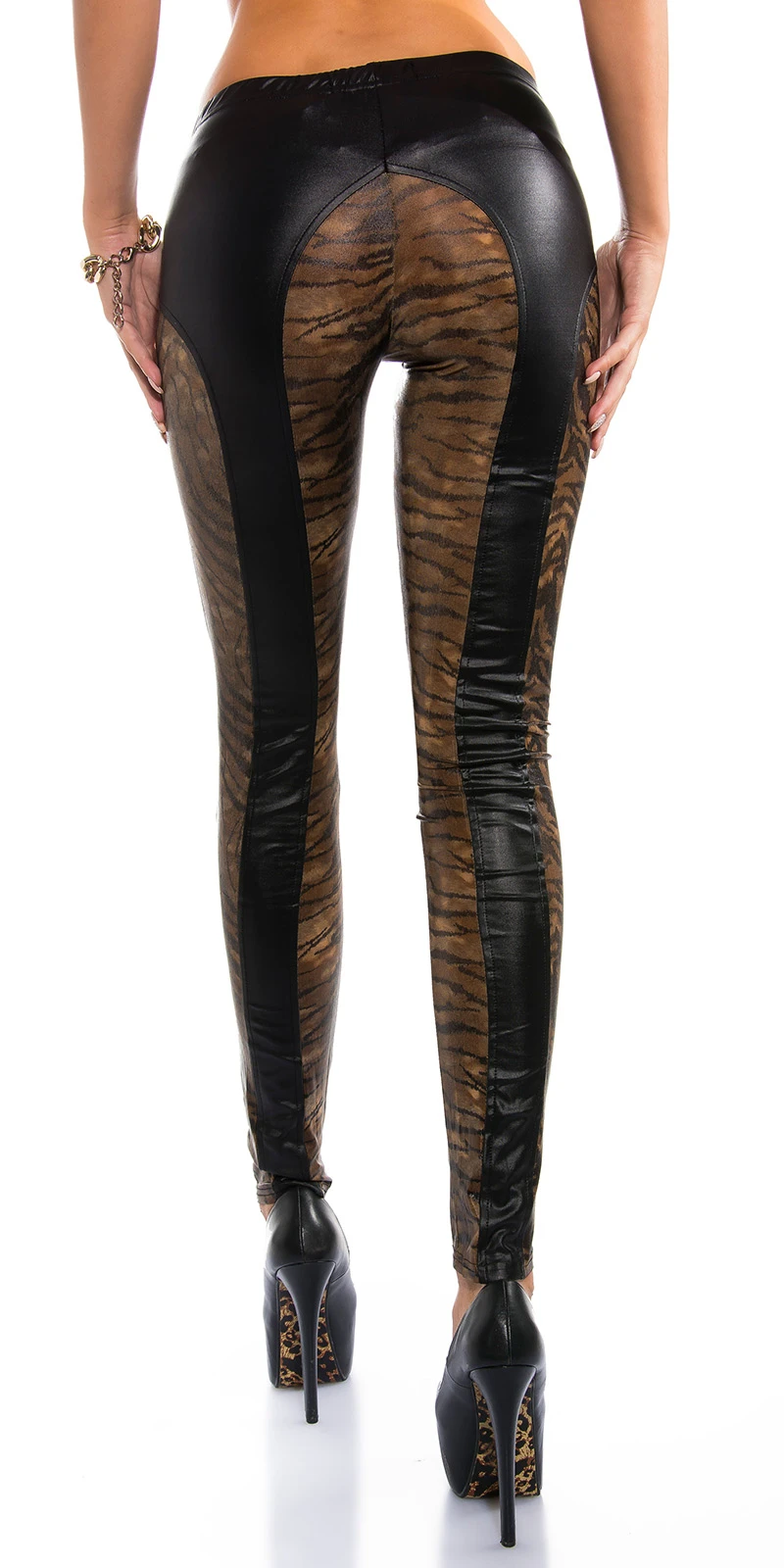 Sexy KouCla Skinny WetLook Pants mit Zipp