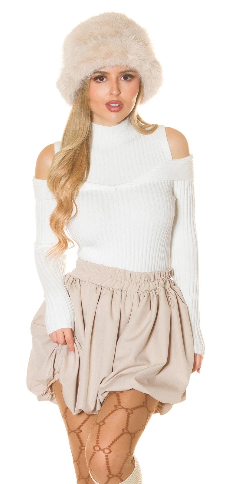 Turtle Neck Strickpullover mit Cut-Outs im Cold-Shoulder-Look, modisch, lässig und perfekt für entspannte Tage!