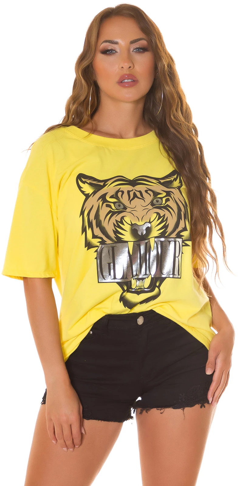 Casual Oversize T-Shirt mit Tiger-Print