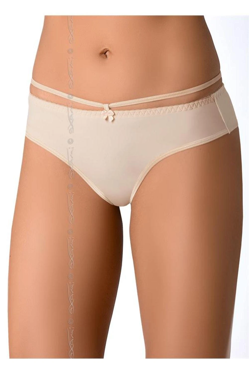 Axami Unifarbiger Mikrofaser Tanga in beige