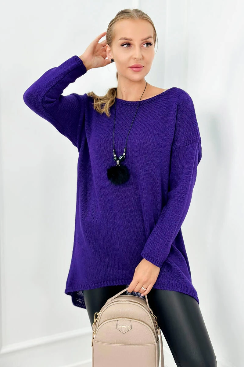 Long-Pullover mit Halskette