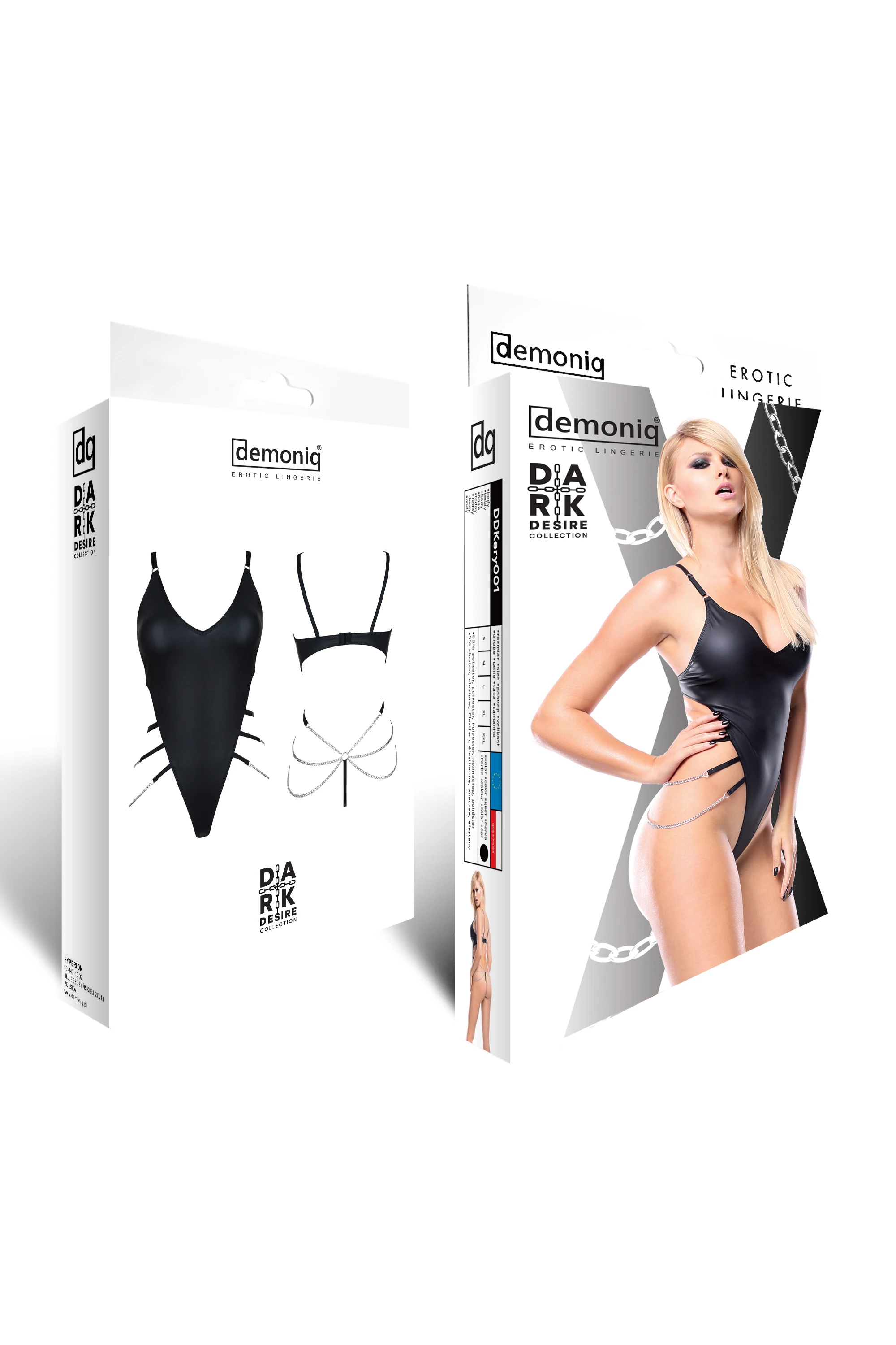 Schwarzer Ketten-Body Dark Desire Collection