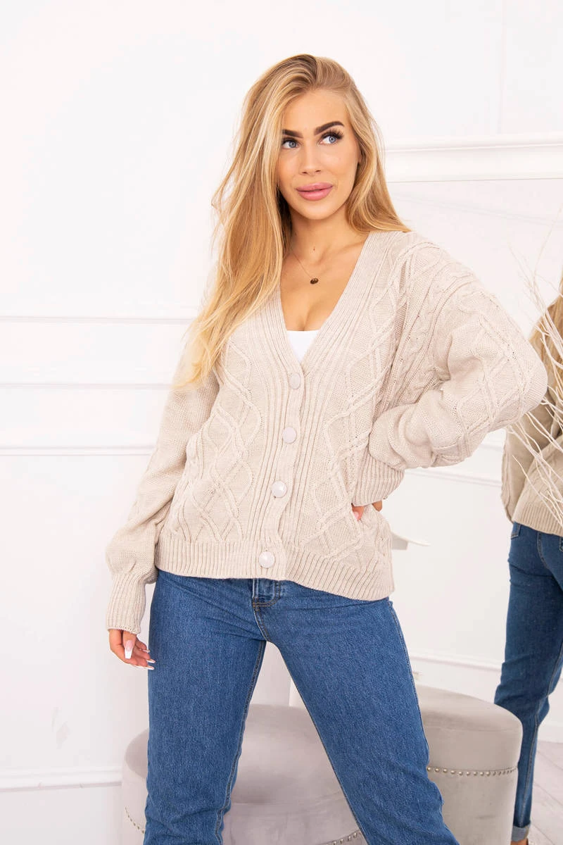 V-Neck Strick Cardigan mit dekorativer Knopfleiste