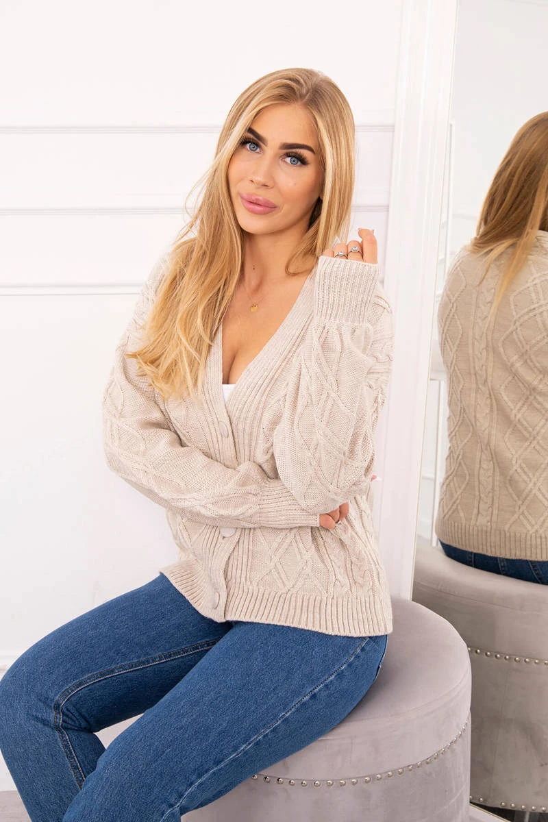 V-Neck Strick Cardigan mit dekorativer Knopfleiste