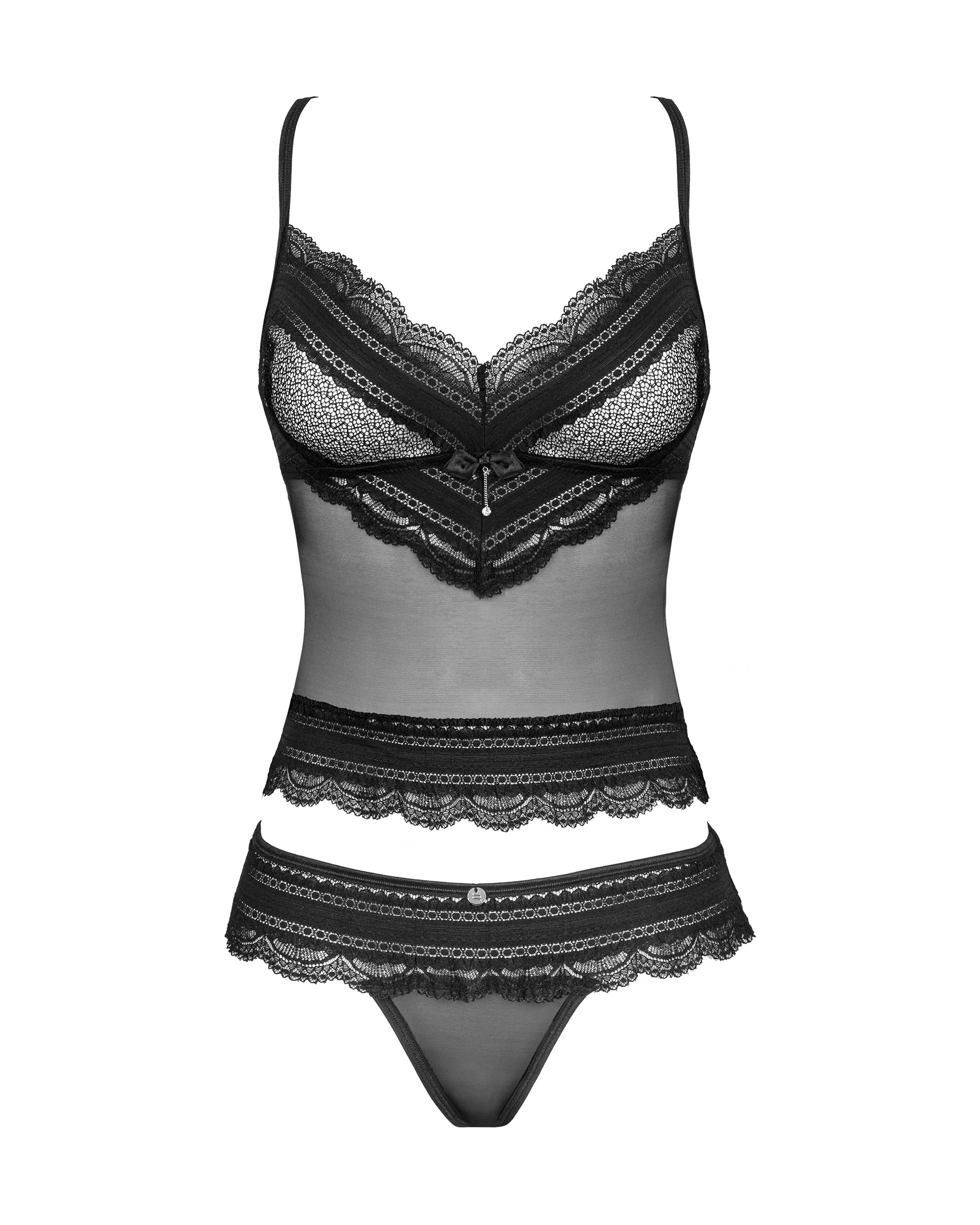 Elegantes Spitzen-Top mit passendem String von Obsessive