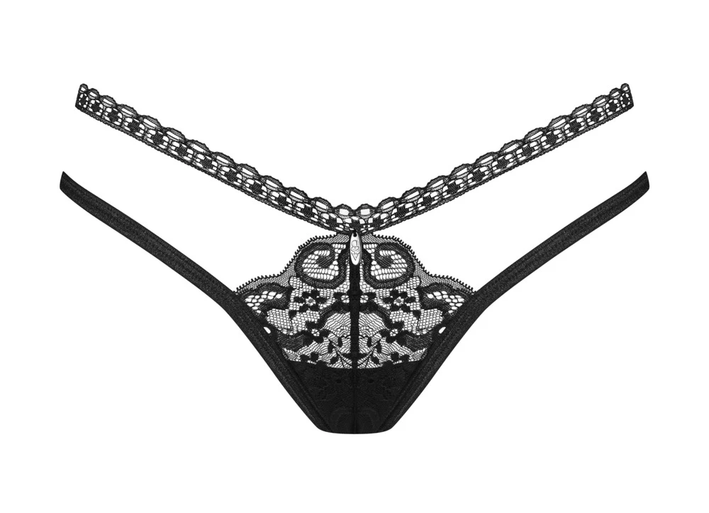 Obsessive Blomentis String, Erotische Lingerie Unterwäsche, mit schönen Spitzen-Details, weich und elastisch