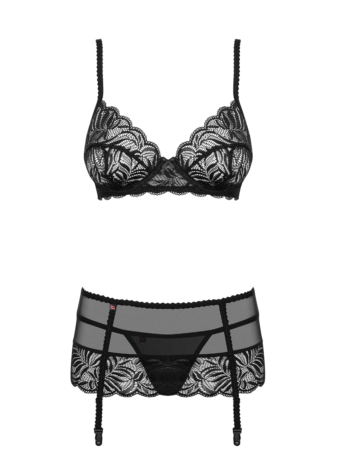 Dessous Set mit Spitze verziert