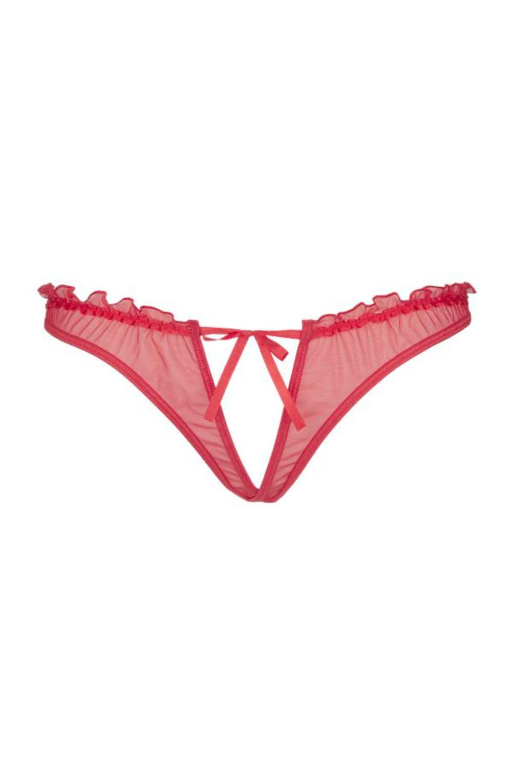 Axami Tüll Plus-Size String ouvert rot