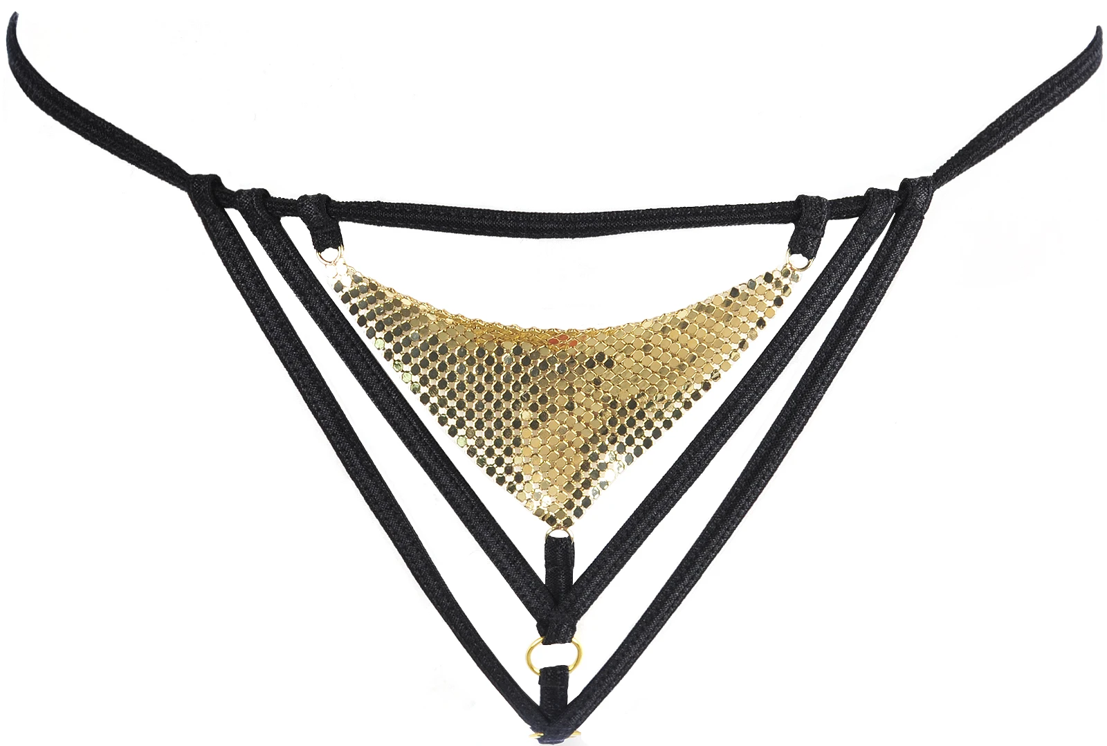 Axami String mit Riemen und Goldverzierung