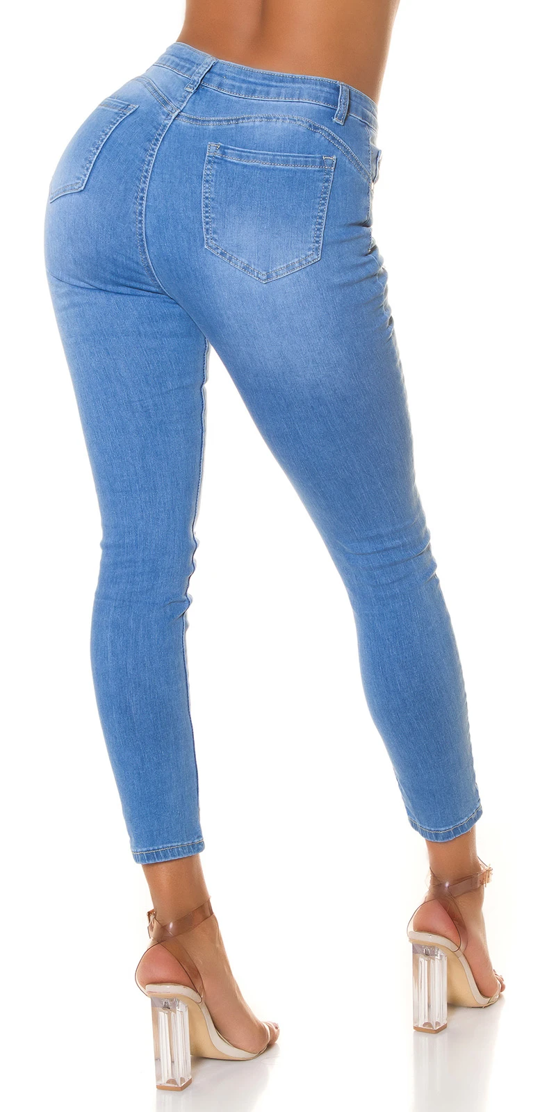 Ripped High Waist Skinny Jeans mit Löcher