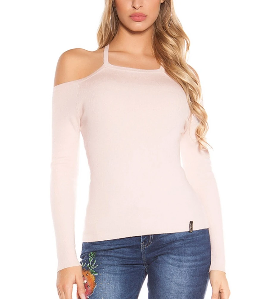 Reizvoller Strick-Pullover im aufregenden Cold Shoulder-Style