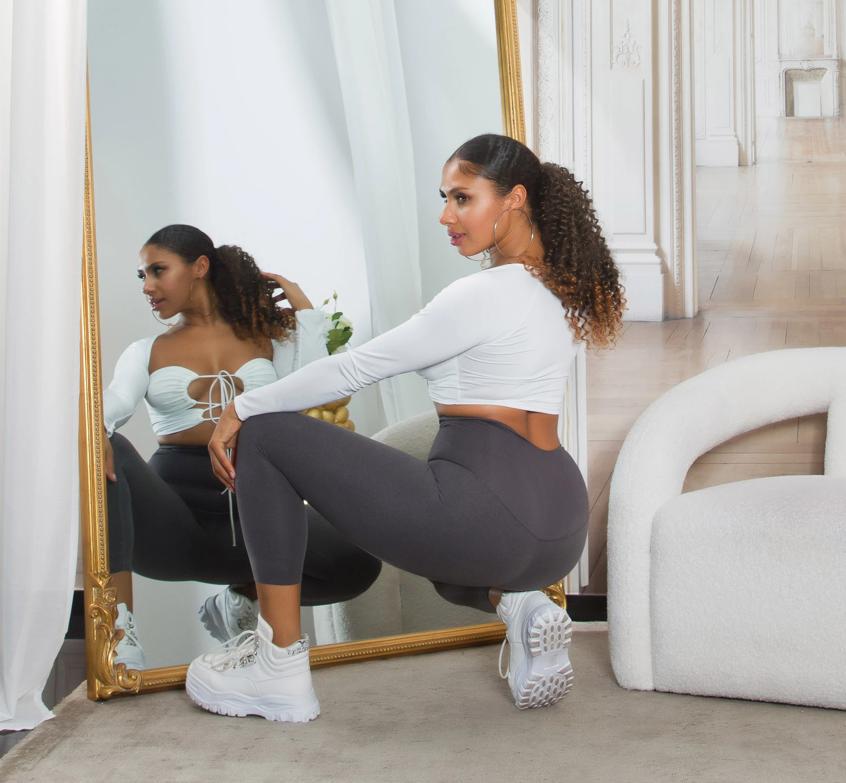 Basic Leggings im Highwaist-Style: Zartes Stretch-Material, breiter Bund für Komfort, optimale Passform und stilvolles Design