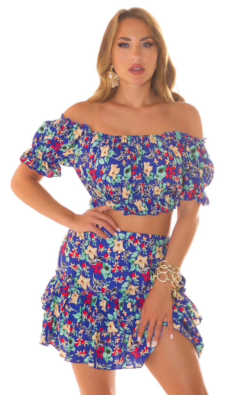 2Piece Set Rock + Top mit Blumenprint