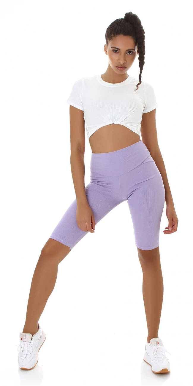 Sporty Feinripp High Waist Bermuda Leggings