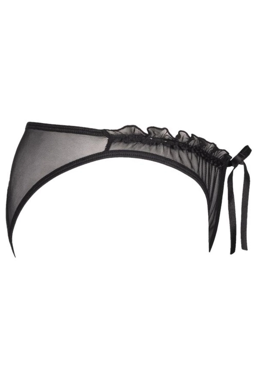 Axami Tüll Plus-Size String ouvert schwarz