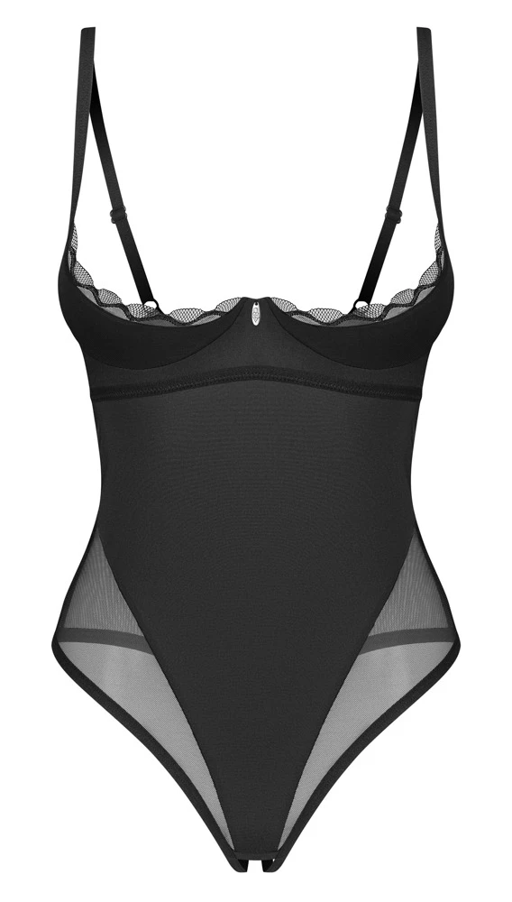 Busenfreier Body ouvert Stelisa von Obsessive elegante Rüschen, raffinierte Transparenz und sinnlicher Tragekomfort