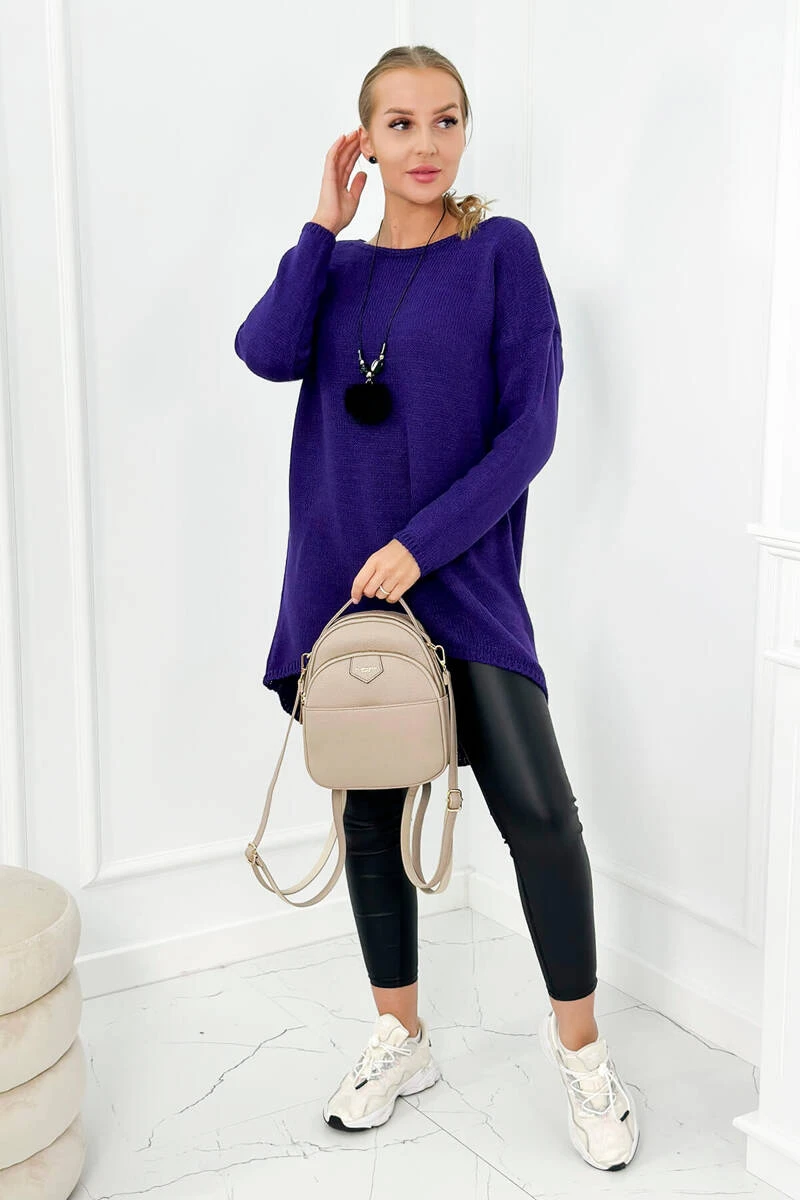 Long-Pullover mit Halskette