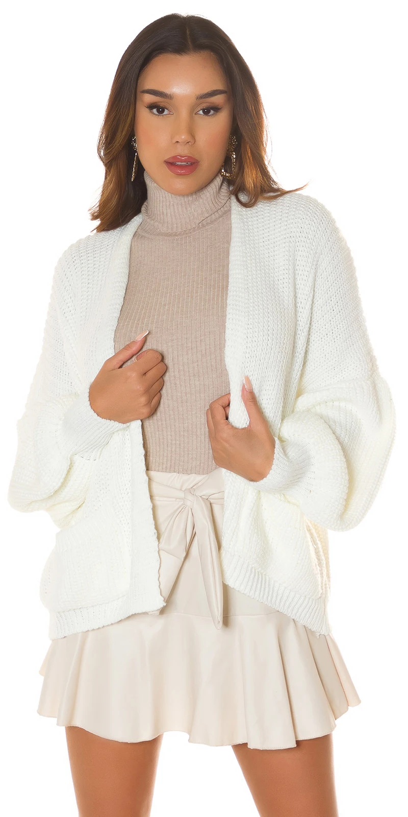 Oversize Strickjacke Grobstrick Cardigan Kurz