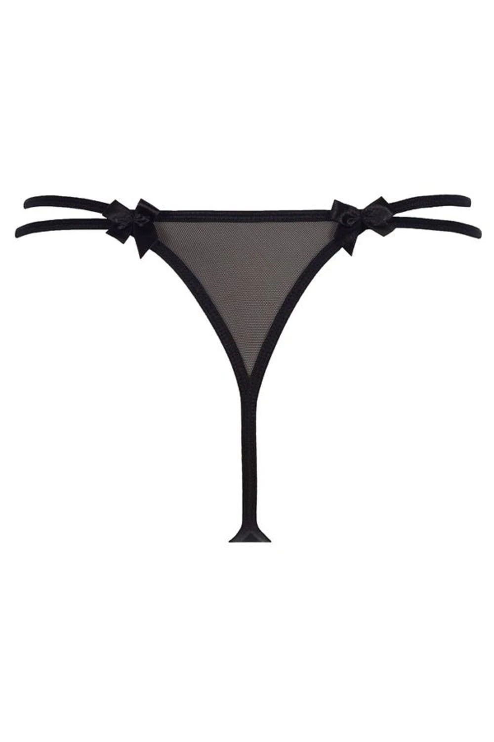 Axami beige/schwarz zweilagiger String