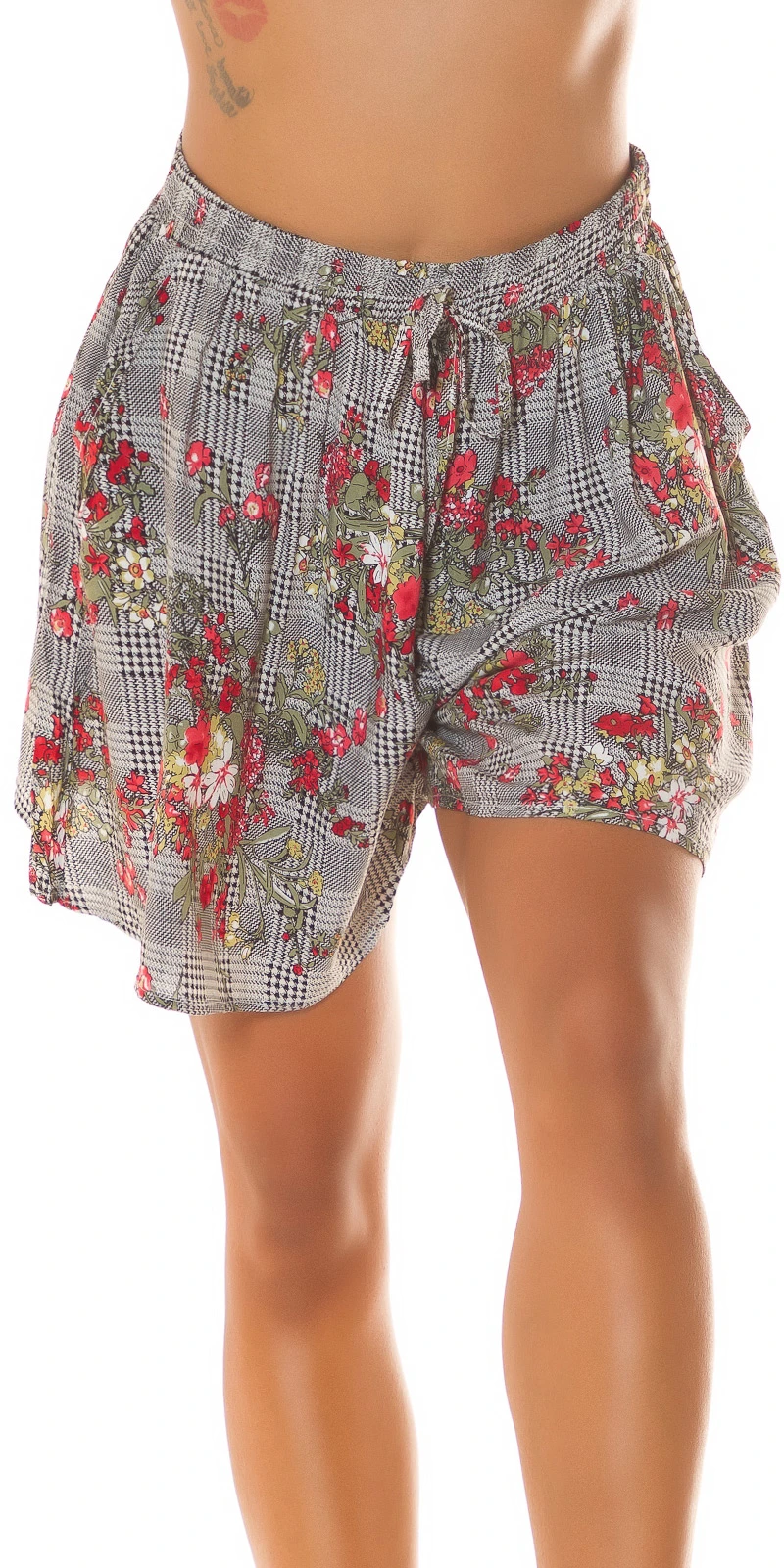 Sexy Highwaist Stoff Shorts zum Binden