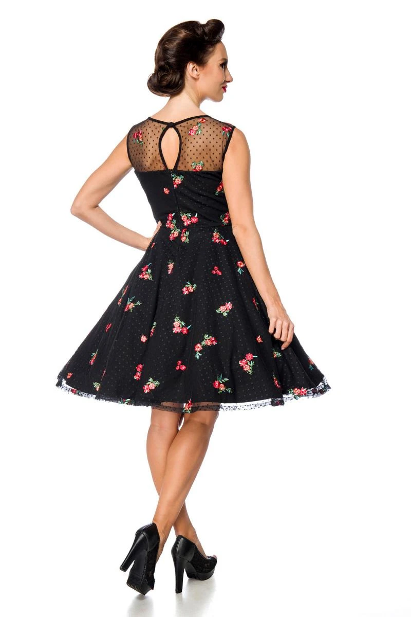 Cocktailkleid mit aufgestickten Blumen von BELSIRA