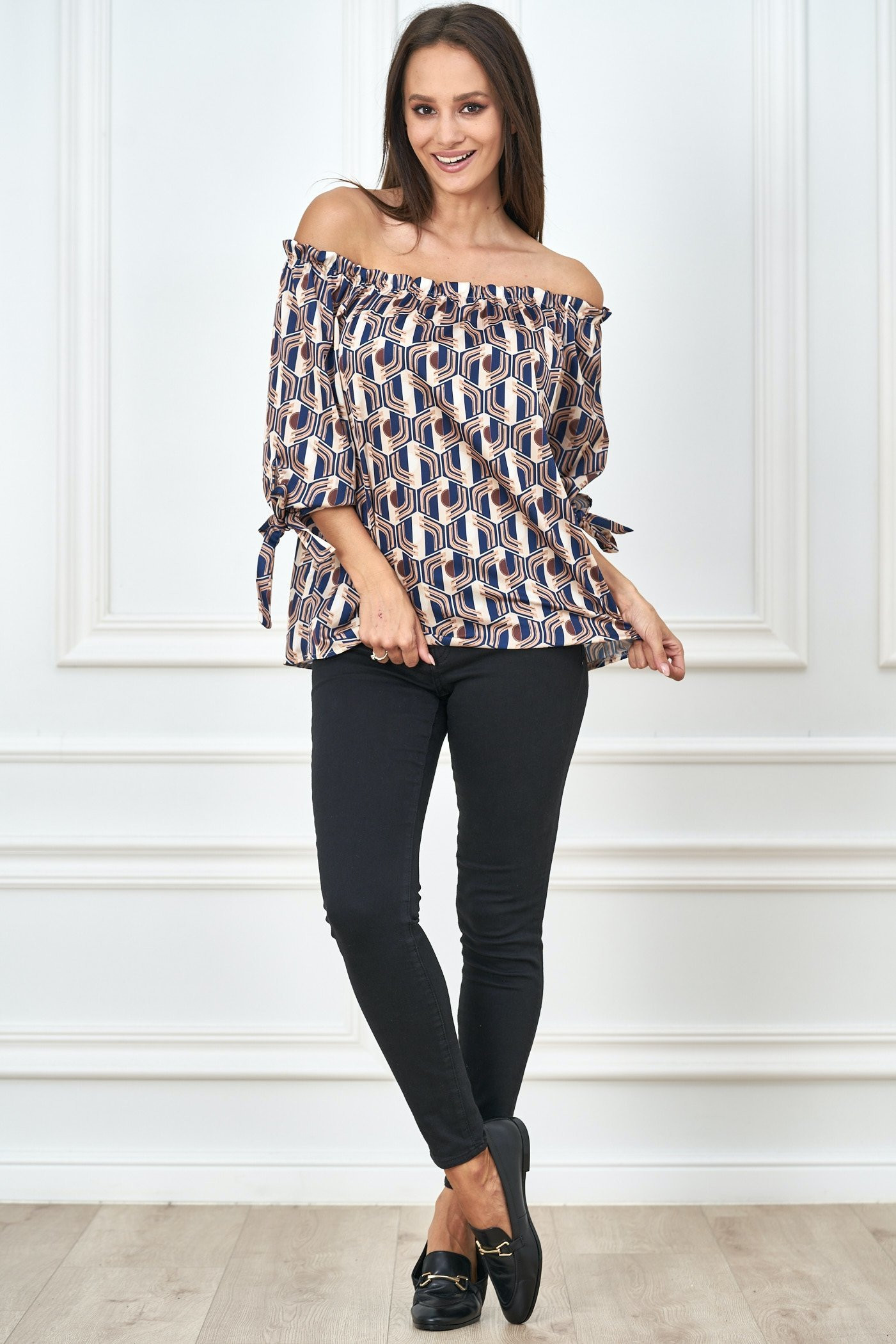 satin off shoulder blouse