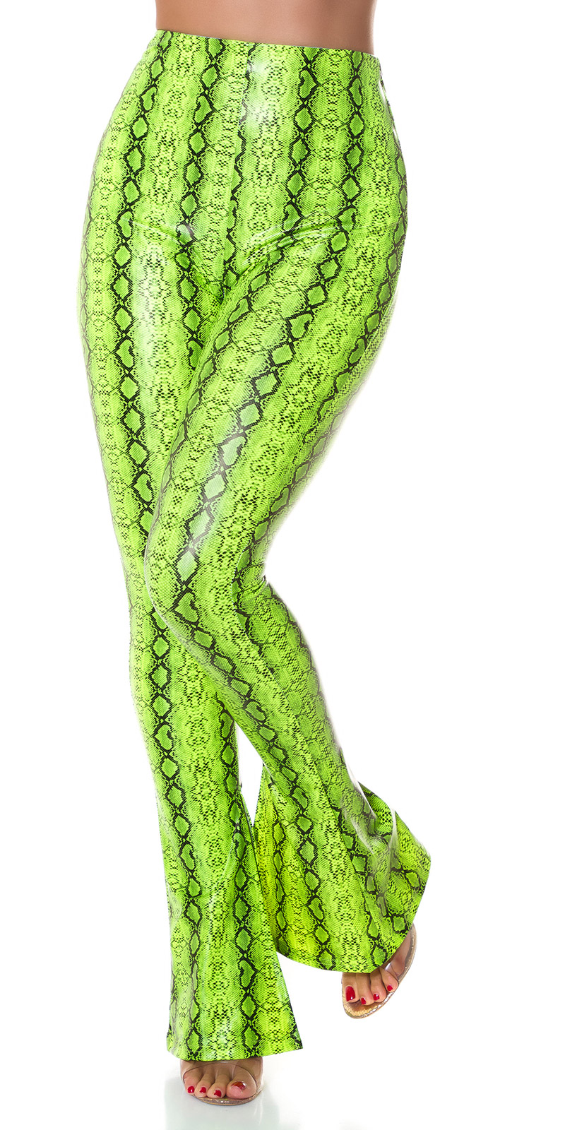 Koucla Snake printed high waist leggings, brown, S-M : : Fashion